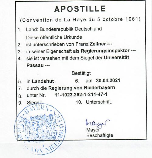 德国文凭海牙认证