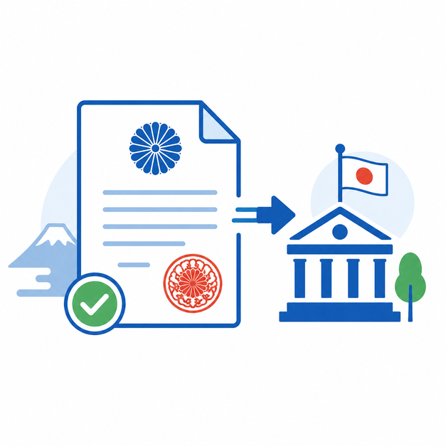 日本政府机关文件海牙认证