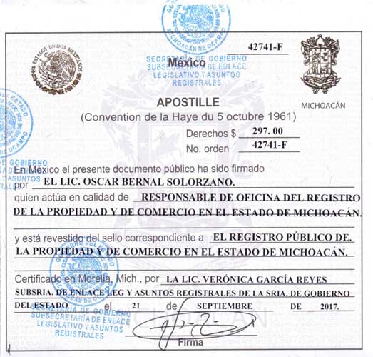 墨西哥海牙认证