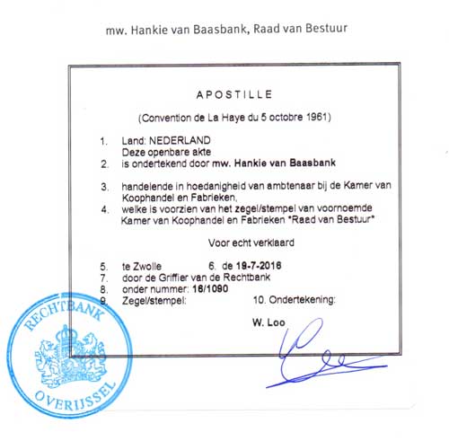 Apostille from the Netherlands