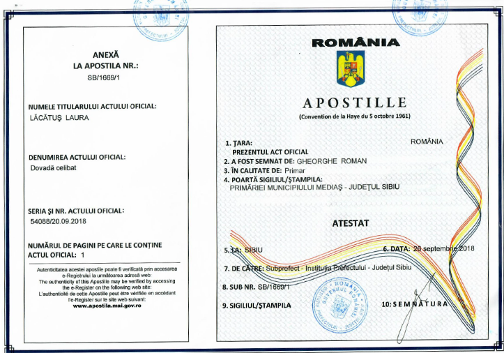 罗马尼亚海牙认证