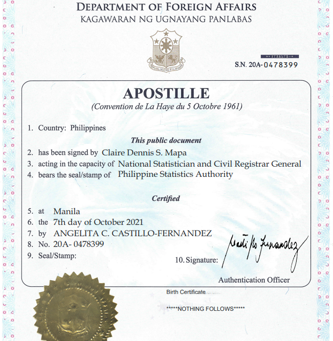 菲律宾海牙认证
