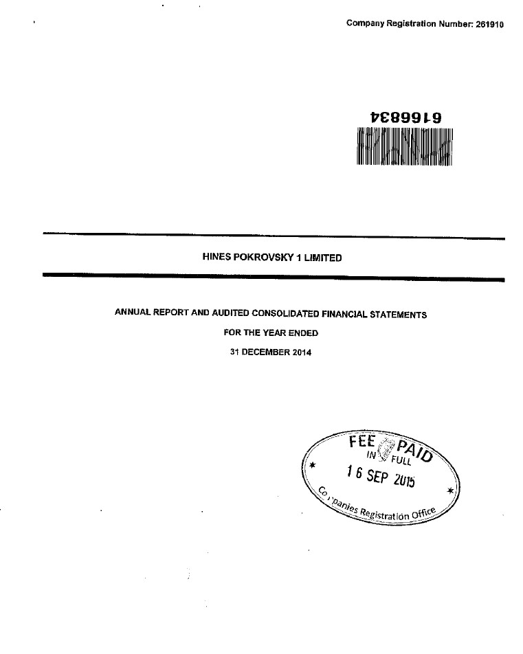 Annual report from commercial register of Ireland